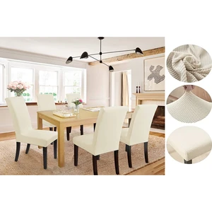 Güzelevim Tekstil Likralı Pitikare Desen Lastikli 6'lı Sandalye Kılıfı Sandalye Örtüsü  GZL0000240