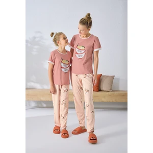 8506 Kız Çocuk Baskılı Pijama Takım
