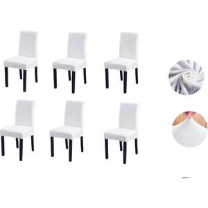 Güzelevim Tekstil Likralı Pitikare Desen Lastikli 6'lı Sandalye Kılıfı Sandalye Örtüsü  GZL0000240