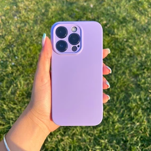 iPhone 12 Pro Uyumlu Kamera Koruyuculu Içi Kadife Lansman Mat Lila Silikon Telefon Kılıfı