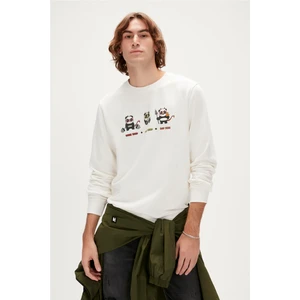 Bad Bear Play Hard Crewneck Erkek Beyaz Sweatshirt 23.02.12.018-C04