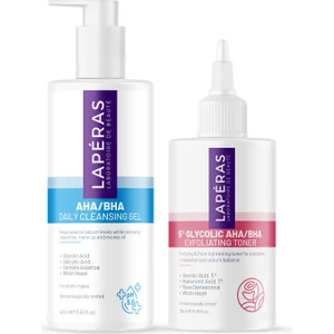 Aha/bha Günlük Temizleme Jeli + 5% Glycolic Tonik Cilt Temizleme Seti