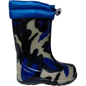 Erkek Çocuk Lacivert Yağmur İçi Yünlü Çizme