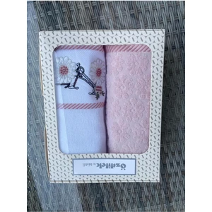 Daısy Border Pembe 2li Kutulu Havlu