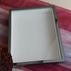 Verda Çerçeve Füme Pleksi Kaplı 40X50  cm Fotoğraf Bölümsüz Isimsiz Ledsiz Gül Saklama Kutusu! Anı Çerçevesi!