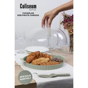 Okyanus Home Coliseum Yeşil Yuvarlak Kek - Pasta Fanusu