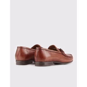 Kauçuk Tabanlı Hakiki Deri Taba Erkek Loafer