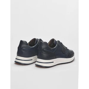 Hakiki Deri Lacivert Bağcıklı Erkek Spor Ayakkabı