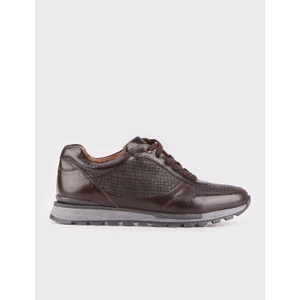 Hakiki Deri Kahverengi Bağcıklı Erkek Spor Ayakkabı