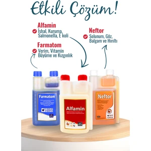 Munich Vet Üçlü Kanatlı (Tavuk. Kuş. Güvercin) Seti Farmatom 500 ml + Neftor 500 Ml+ ALFAMİN500 ml