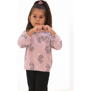 Kız Çocuk Baskılı Oversize Sweatshirt