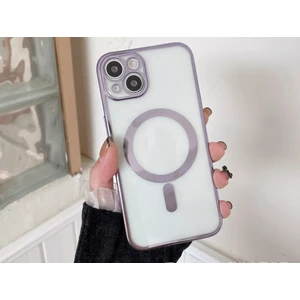 Apple iPhone 15 Plus Kılıf Magsafe Kamera Lensli Korumalı Şeffaf Silikon Kapak