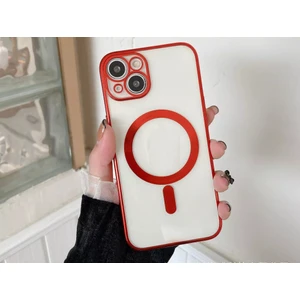 Apple iPhone 15 Kılıf Magsafe Kamera Lensli Korumalı Şeffaf Silikon Kapak