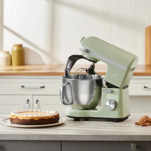 Pro Çift Kollu Mastermaid Chef  Stand Mikser 1750 W Yüksek Motor Gücü , Hamur Kancası, Balon Çırpıcı ve Düz Çırpıcı