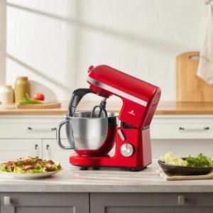 Pro Çift Kollu Mastermaid Chef  Stand Mikser 1750 W Yüksek Motor Gücü , Hamur Kancası, Balon Çırpıcı ve Düz Çırpıcı
