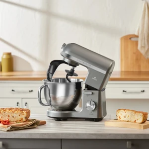 Pro Çift Kollu Mastermaid Chef  Stand Mikser 1750 W Yüksek Motor Gücü , Hamur Kancası, Balon Çırpıcı ve Düz Çırpıcı