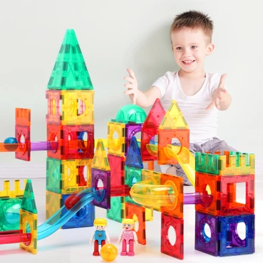 Oggia Marble Run 200 Parça Manyetik Oyuncak / Bloklar Seti (Yaratıcı Manyetik Oyuncak Seti)