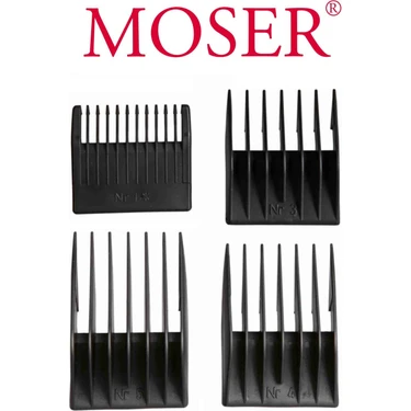 Moser 1400 Tıraş Makinesi Tarağı Kesim Tarak Seti 1,2,3 ve 4 Numaralar Paslanmaz Çelik Yedek