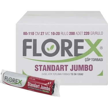 Florex Standart Jumbo Siyah Çöp Poşedi 20