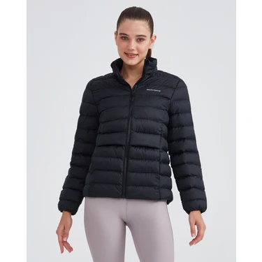 Skechers W Outerwear Pop Up Detailed Padded Jacket Kadın Siyah Mont