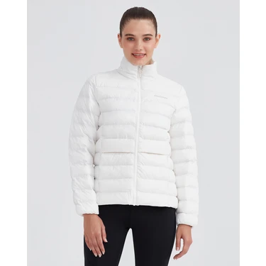 Skechers W Outerwear Pop Up Detailed Padded Jacket Kadın Beyaz Mont