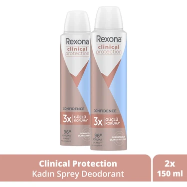 Rexona Clinical Protection Kadın Sprey Deodorant Confidence 96 Saat Koruma 150 Ml