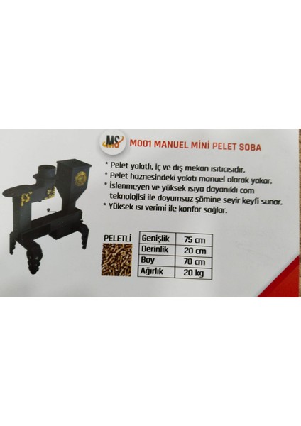 Pelet Soba Ms M001 Mini Pelet Sobası