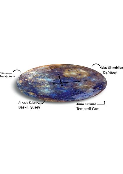 Merkür Cam Saat - 60 cm fırsatları