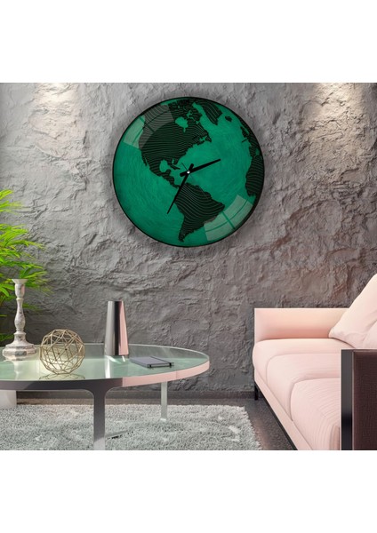 Kıtalar Cam Saat - 60 cm