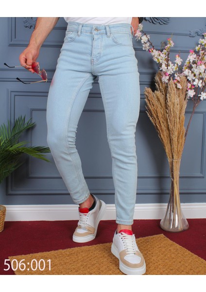 Mavi Kot Pantolon Slim Fit Likralı Renk Solması Yapmaz Yüksek Kaliteli Jeans Kot Pantolon