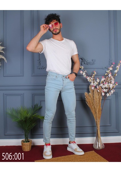 Mavi Kot Pantolon Slim Fit Likralı Renk Solması Yapmaz Yüksek Kaliteli Jeans Kot Pantolon