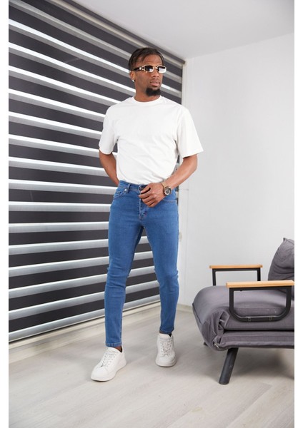 Mavi Kot Pantolon Slim Fit Likralı Renk Solması Yapmaz Yüksek Kaliteli Jeans Kot Pantolon indirimleri