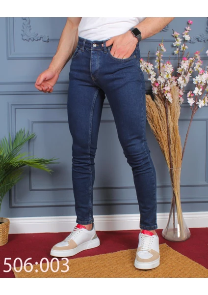 Jack Caprio Mavi Kot Pantolon Slim Fit Likralı Renk Solması Yapmaz Yüksek Kaliteli Jeans Kot Pantolon