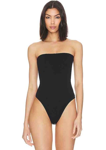 Kadın Siyah Straplez Bodysuit