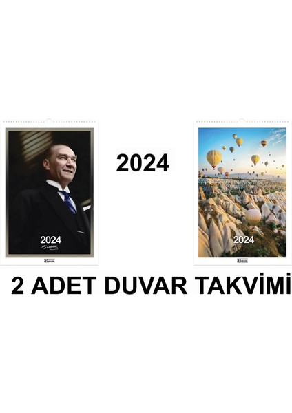 Keskin Color 2024 Duvar Takvimi Manzaralar ve Atatürk 31 x 43 cm