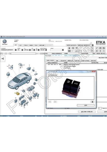 Pelit Otomotiv Pelitotomotiv Eos Depo Kapağı Ve Bagaj Açma Düğmesi 3C0959903 3C0959903B