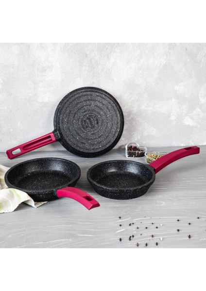 Elit Granit Döküm 3 Lü Tava Seti 18-20-22 cm