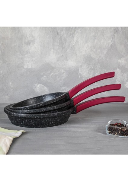 Elit Granit Döküm 3 Lü Tava Seti 18-20-22 cm