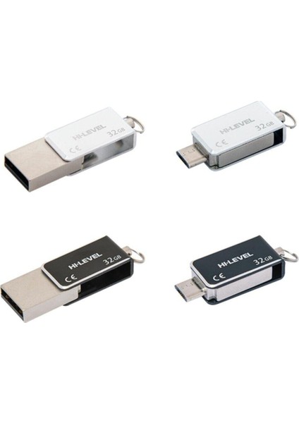 USB Flash Bellek 32GB Otg Micro Metal Mini Hı-Level