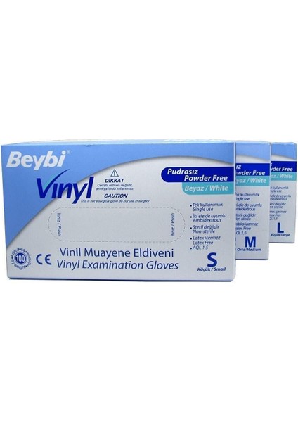 Focus Shop Sağlık Durağı Sağlıklı Yaşam Beybi Pudrasız Vinil Eldiven 100'LÜ Kutu Şefaf M