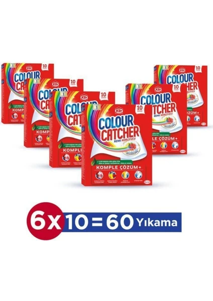 Renk Koruyucu Mendil 6 x 10'lu Paket (60 Yikama