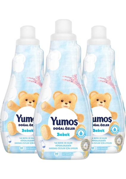 Doğal Özler Bebek Konsantre Çamaşır Yumuşatıcı 1200 ml 50 Yıkama 3 Adet fiyatları