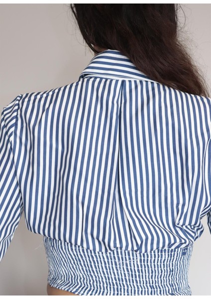 Çizgili Crop Gömlek fiyatları