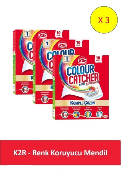 K2R Renk Koruyucu Mendil 10'lu 3lü