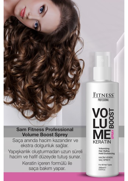 Hacim Veren Şekillendirici Keratin Içerikli Saç Spreyi Volume Boost Spray 250 ml