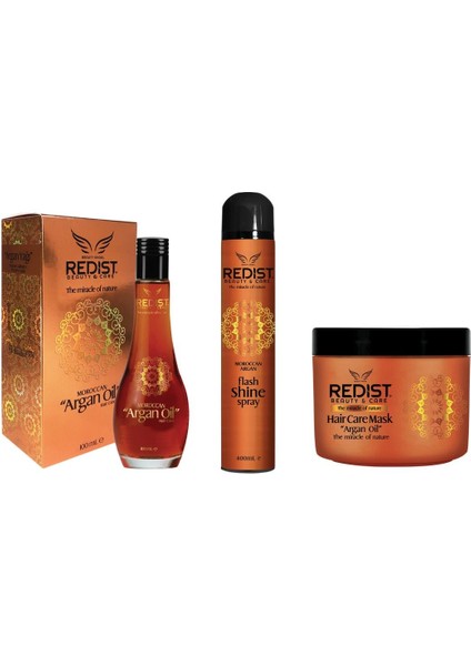 Argan Yağı + Parlatıcı Sprey + Argan Saç Bakım Maskesi Set