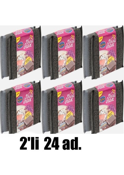 2li 24 Çift Power Master Inox Paslanmaz Çelik Işlemeli Magic Force Bulaşık Sünger modelleri