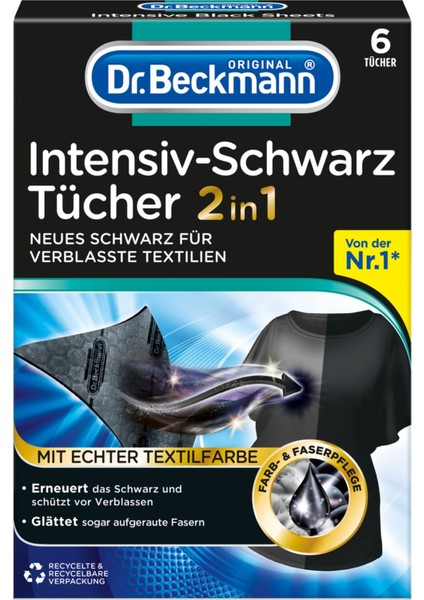 EKS Ticaret Dr.beckmann Koyu-Siyah Çamaşırlar Için Yenileyici ve Renk Koruyucu Mendil 6'l