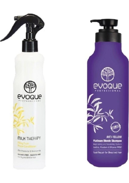 Evoque Antı-Yellow Şampuan + Mılk Therapy ( Tuz ve Parafen ) Içermeyen Bakım Spreyi