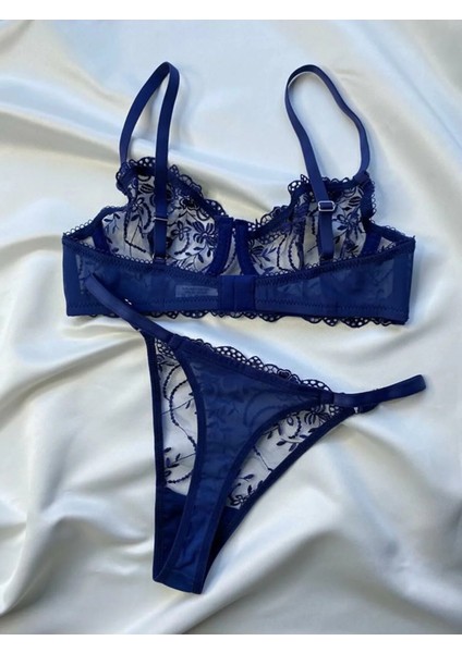 Madame Blume Lingerie Blueberry Balenli Bralet Takımı